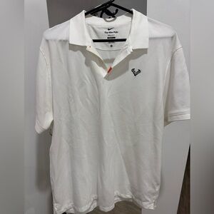 Nike White Polo Dri fit/Slim fit with Black Rafael Nadal Bull Logo XXL
